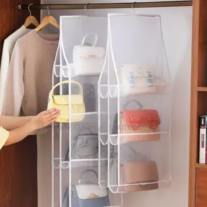 Hanging Handbag Organizer Designed For Closet Or Wardrobe Storage