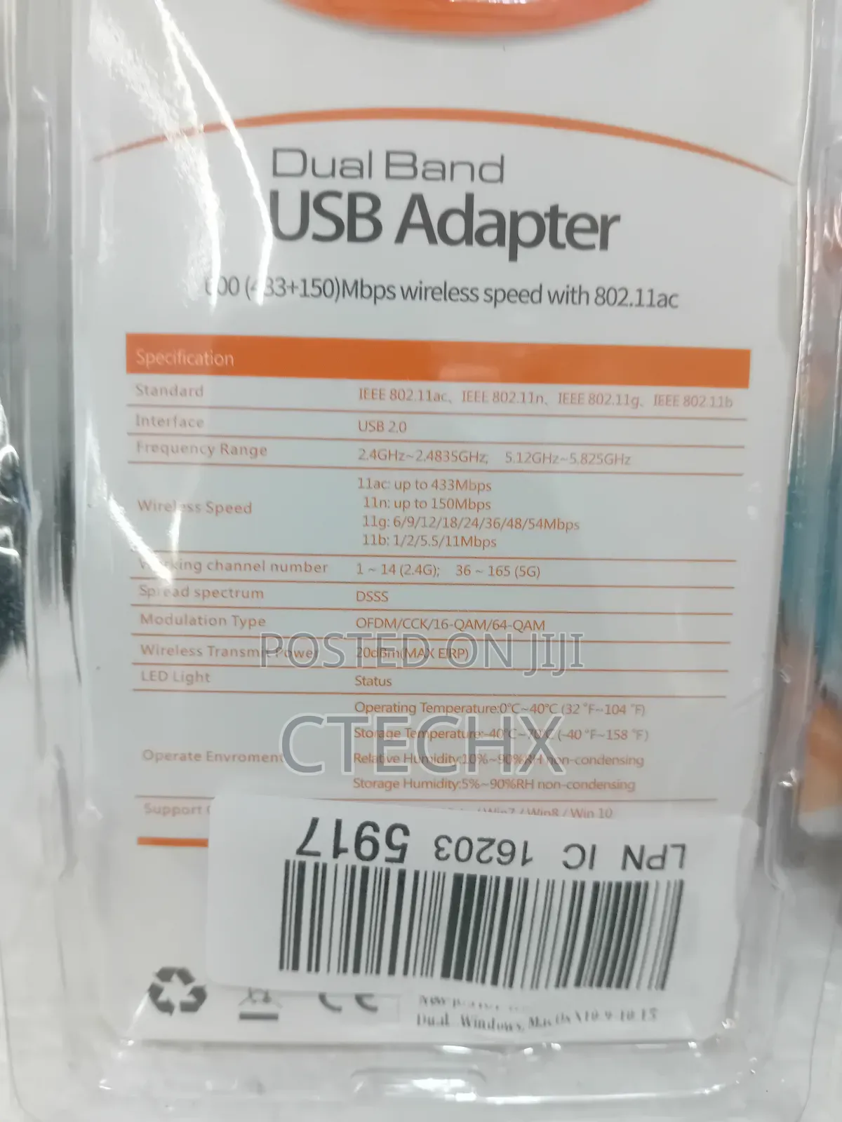 600mbps 802.11ac Wireless Usb Wifi 5 Dongle Dual Bang 2.4/5ghz