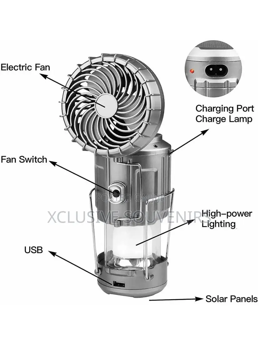 Led Rechargeable Camping Lantern With Fan