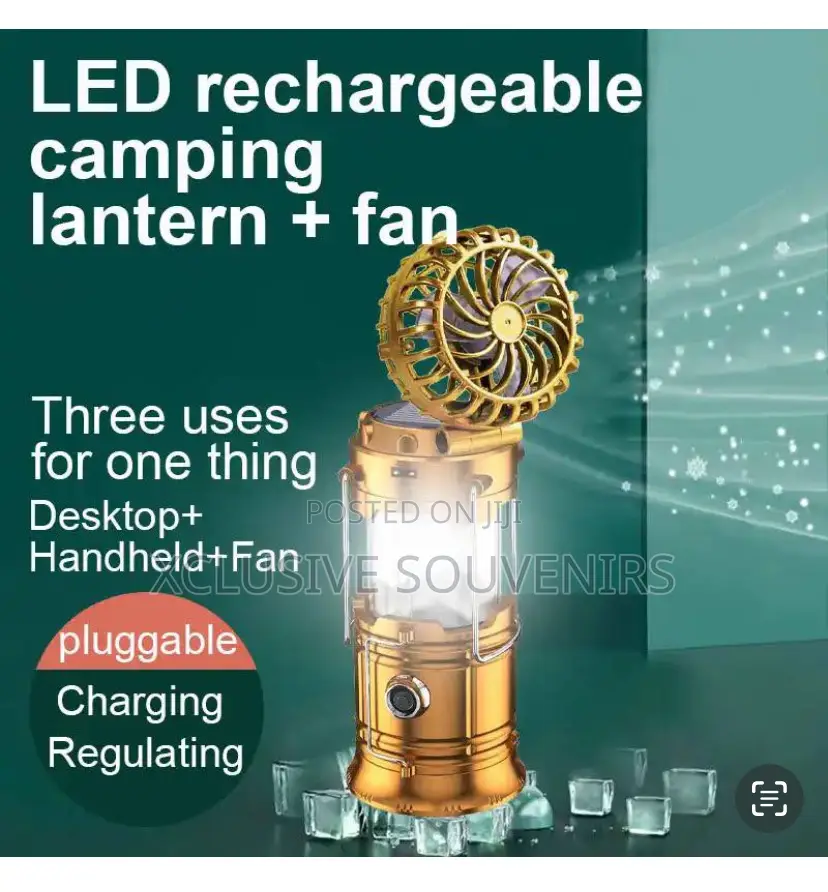 Led Rechargeable Camping Lantern With Fan