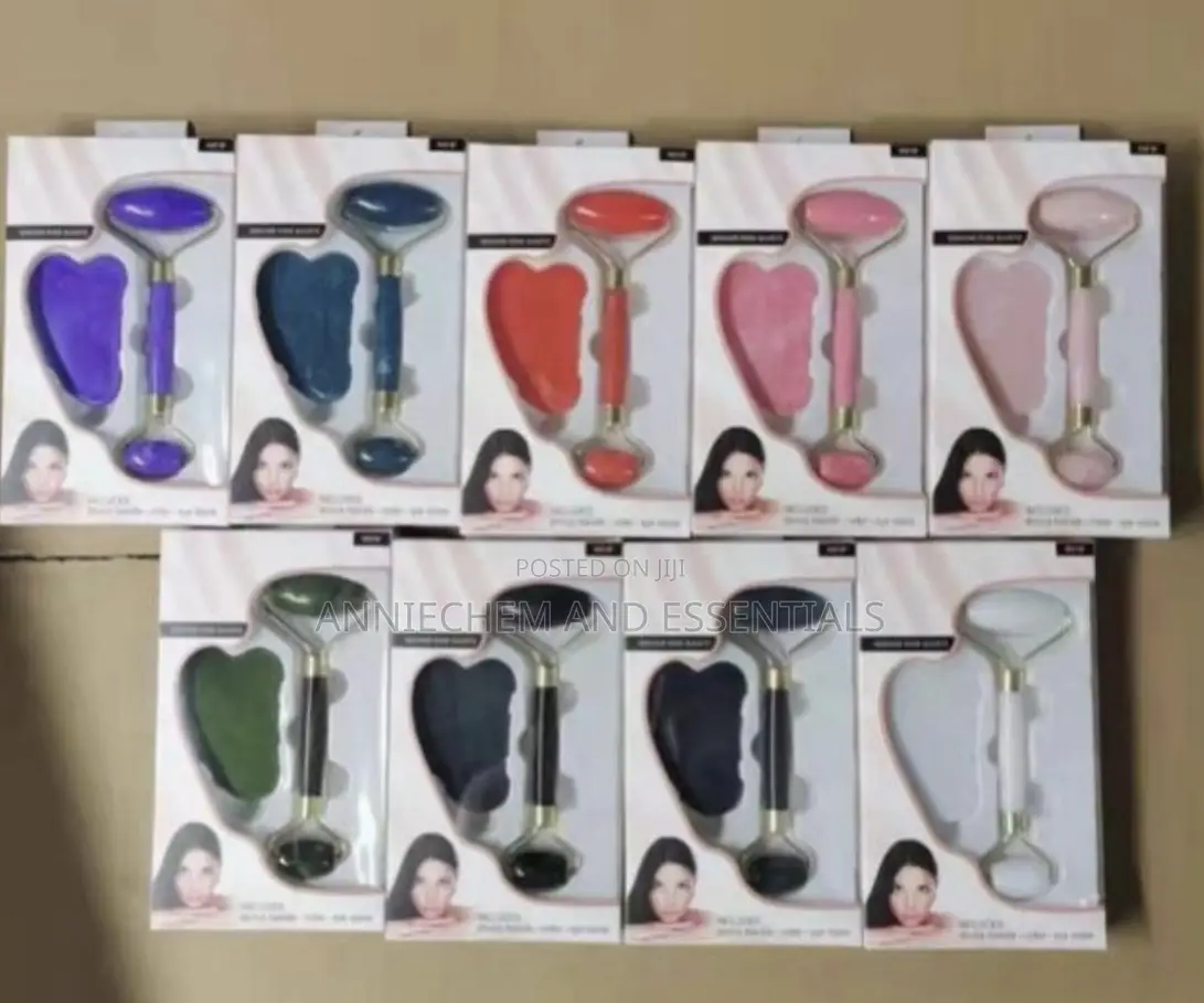 Jade Roller And Gua Sha Facial Massage Tool Set