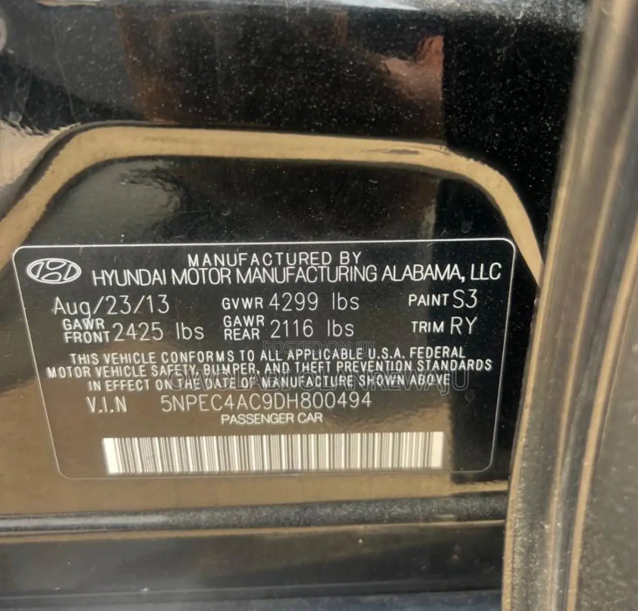 Hyundai Sonata 2013 Black