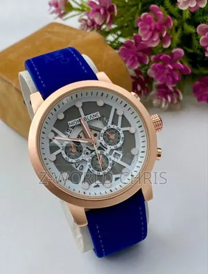 Montblanc Blue Leather Wristwatch