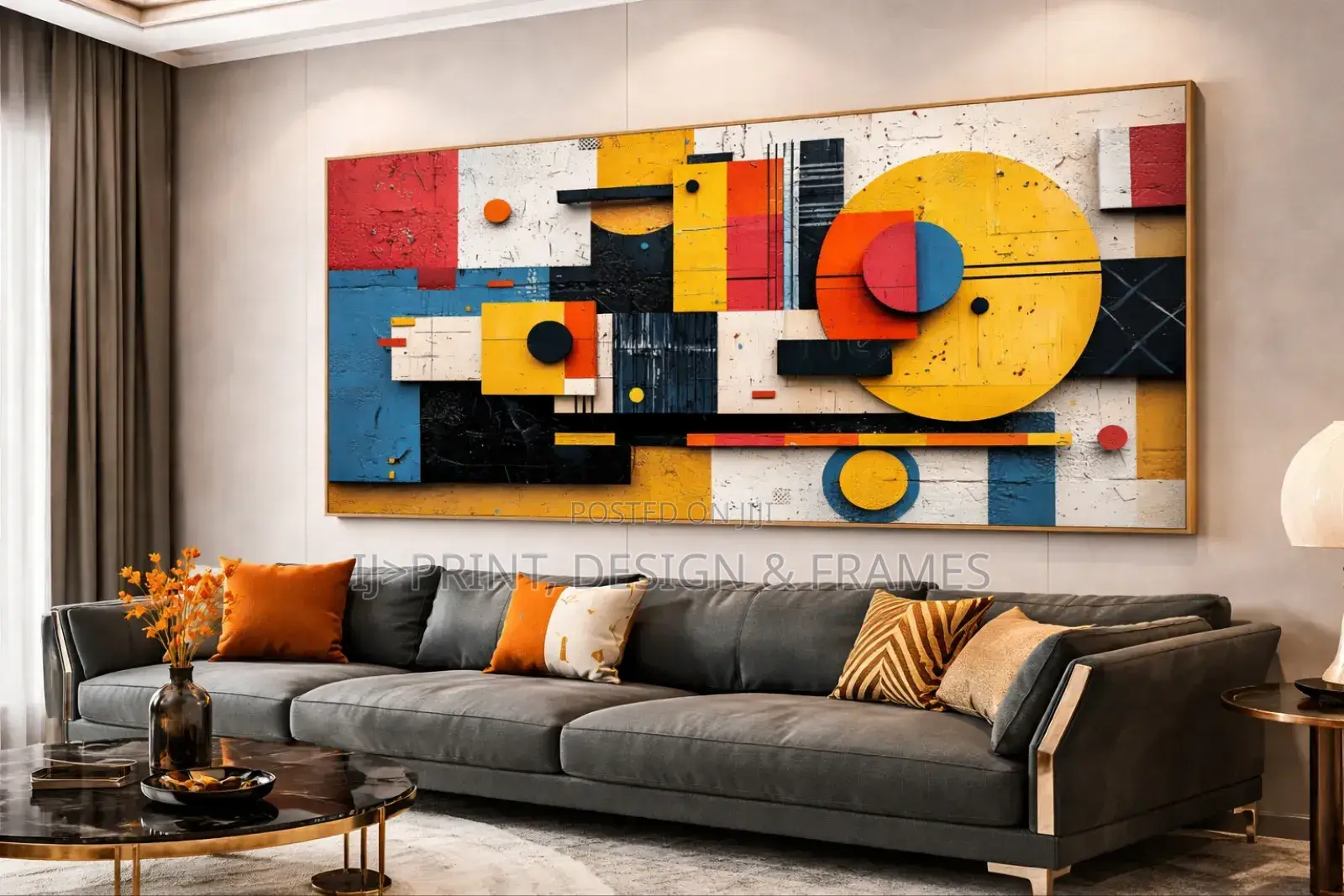 Luxury Statement Abstract Wall Art - Premium Framed Canvas