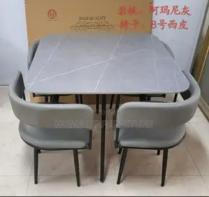 Marble Top 4-Seater Dining Set – Elegant Dining Table With 4 Chairs