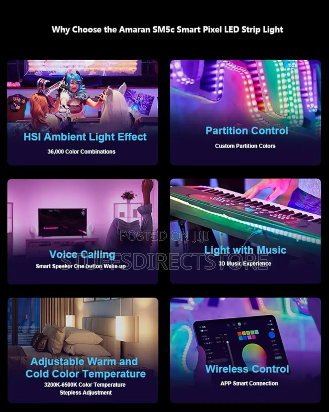 Aputure Amaran Sm5c 16.4ft RGB Smart Pixel Strip Led Light