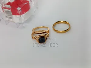 Couple Gold & Black Set Of Wedding Ring 0001