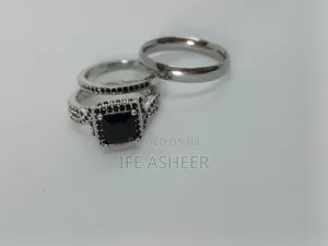 Couples Silver & Black Set Of Wedding Ring 0003