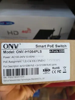 4port Fast Ethernet Poe Switch Onv-H1064pl