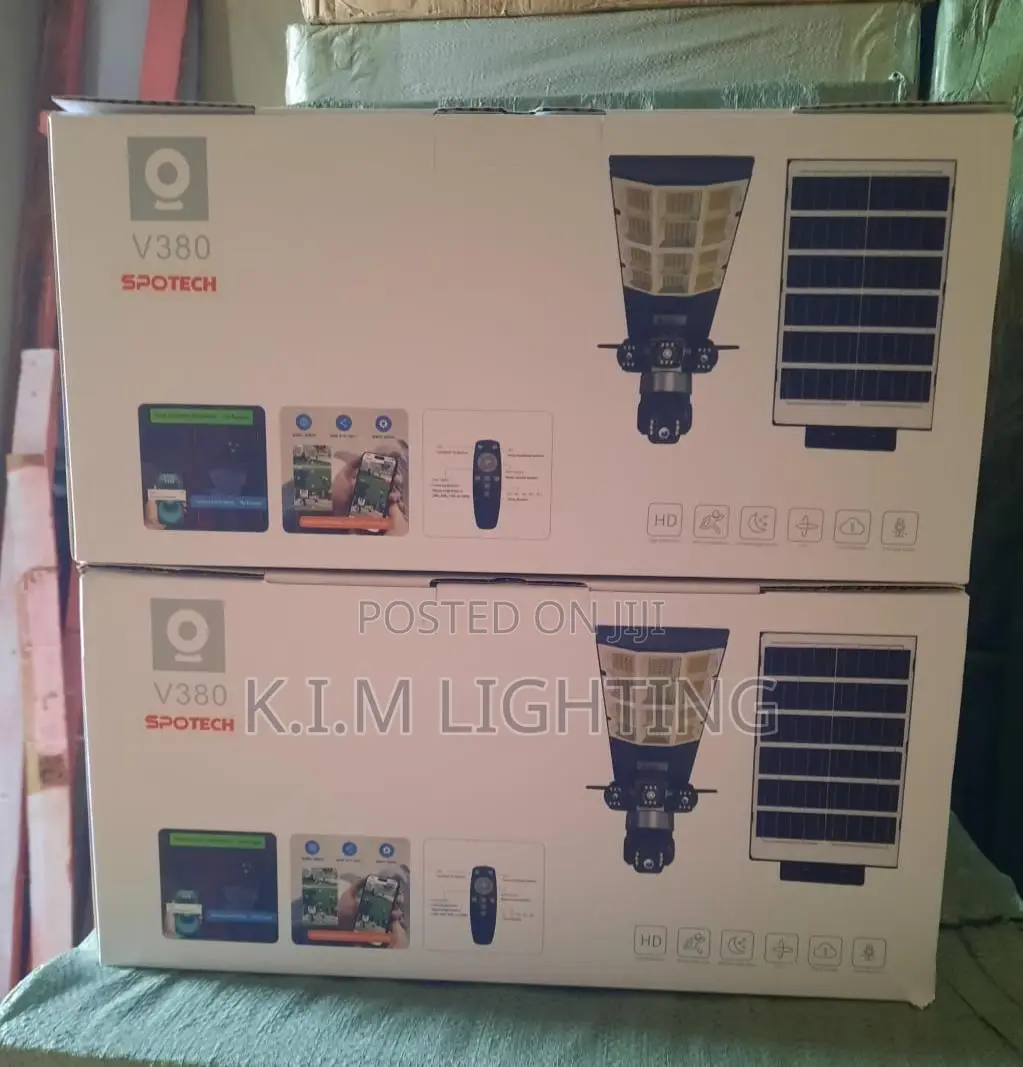 V380 Three Lens Solar Camera + Lighting