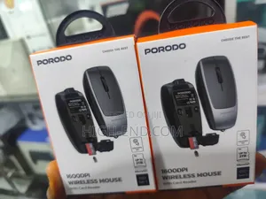 Porodo Pdm109 1600dpi Wireless Bluetooth Mouse With Card Reader