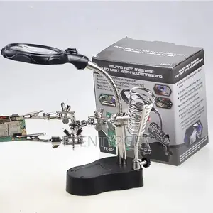 Hand Clip Clamp Led Magnifying Glass Soldering Iron Holder Magnifier
