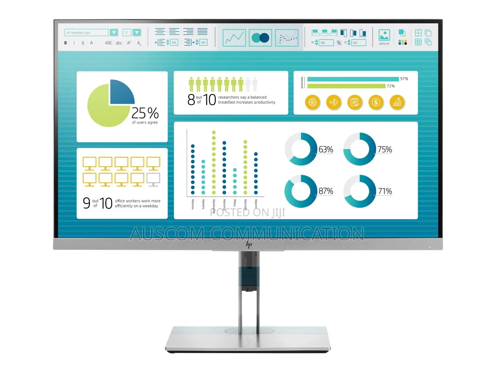 Hp 27" Framless FHD 16:9 Ratio Ips 75hz Refresh Rate