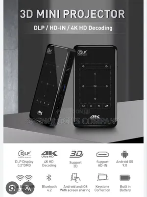 Smart P09-Ii DLP Mini Portable Rechargeable Android 3d Projector