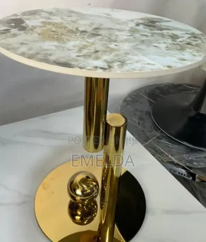 Marble Golden Side Stool for Sale