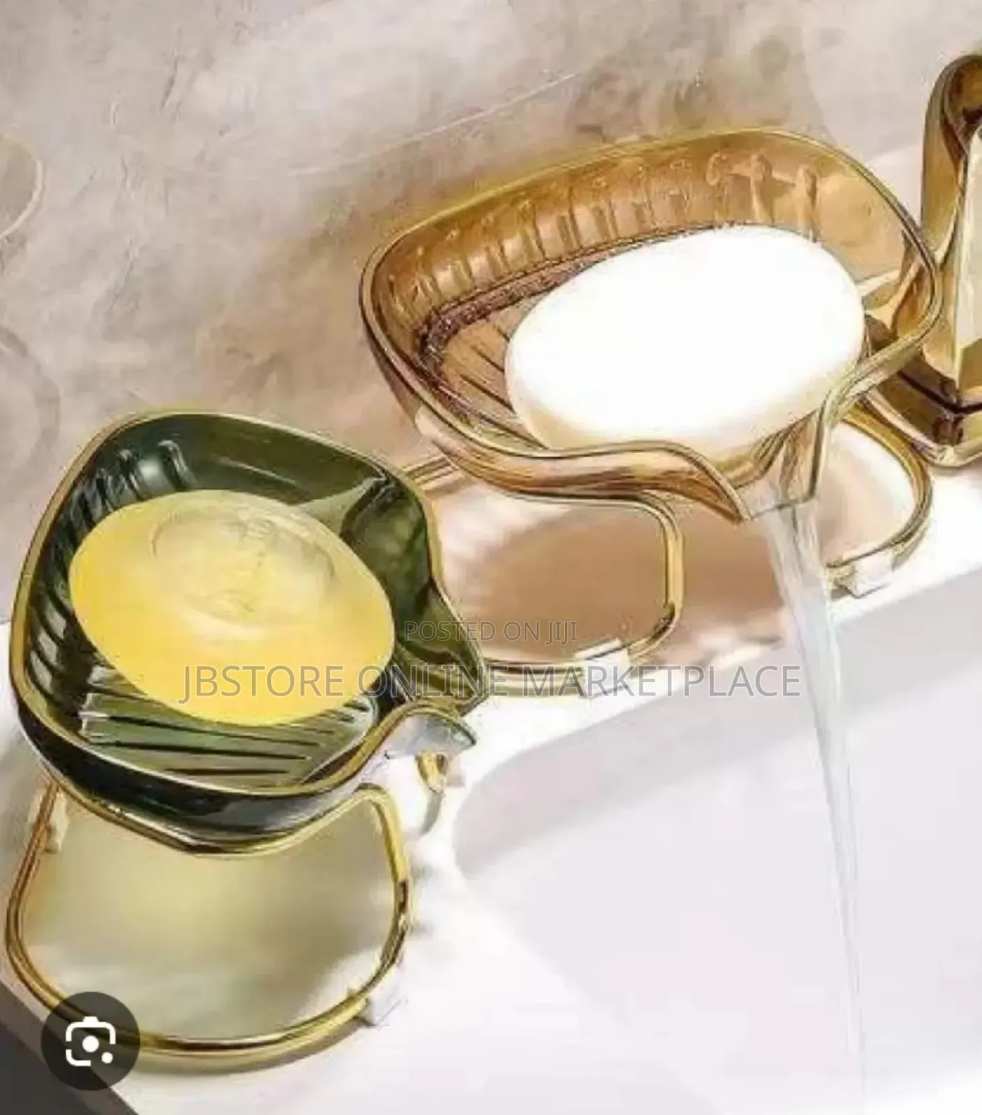 Self-draining Soap Dishes Feature A Clear Acrylic Tray Supported