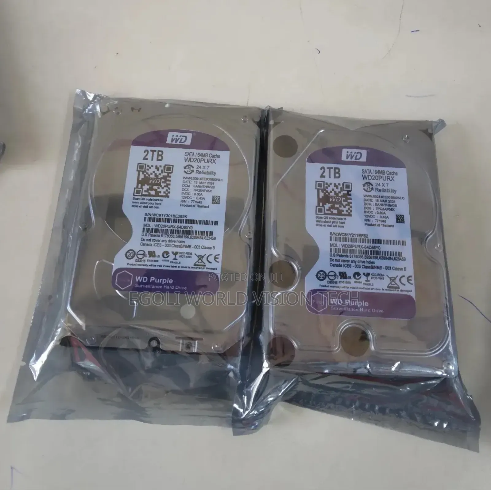 Western Digital (Wd) Purple 2tb Surveillance Hard Disk Drive