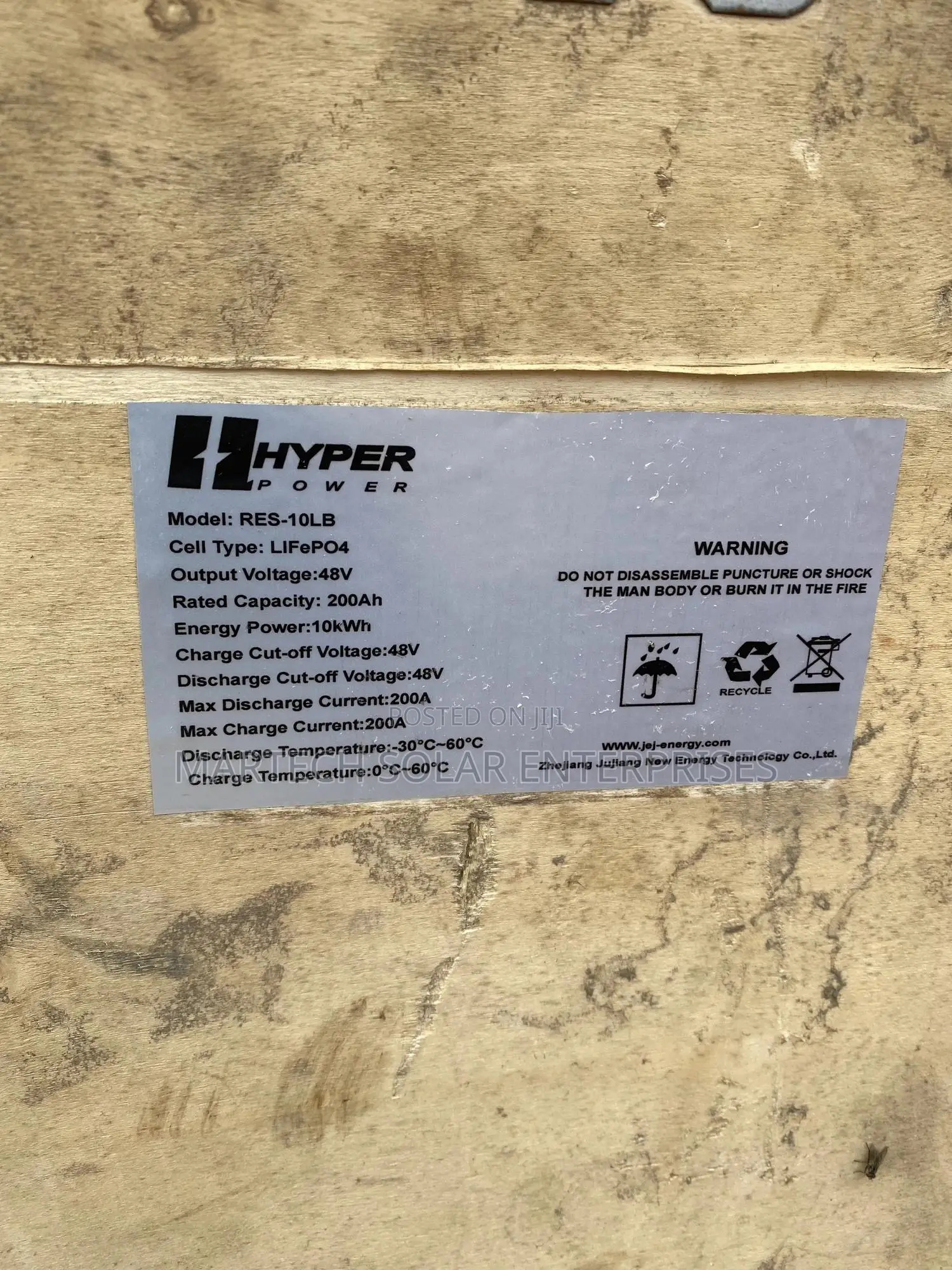10kwh Hyper Power Lithium Battery 48v