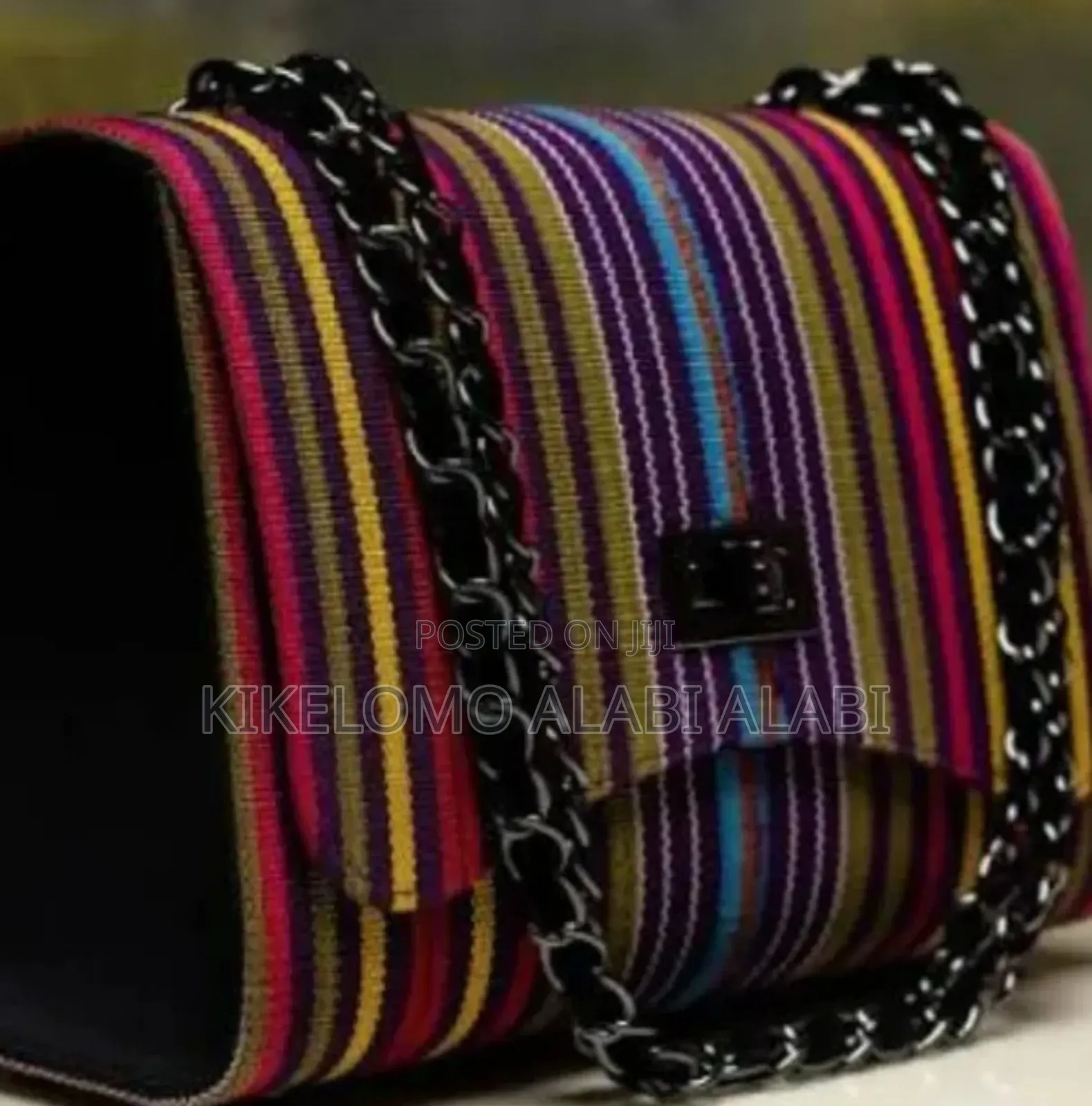 Occasionally Bag Made With Aso Oke Fabric
