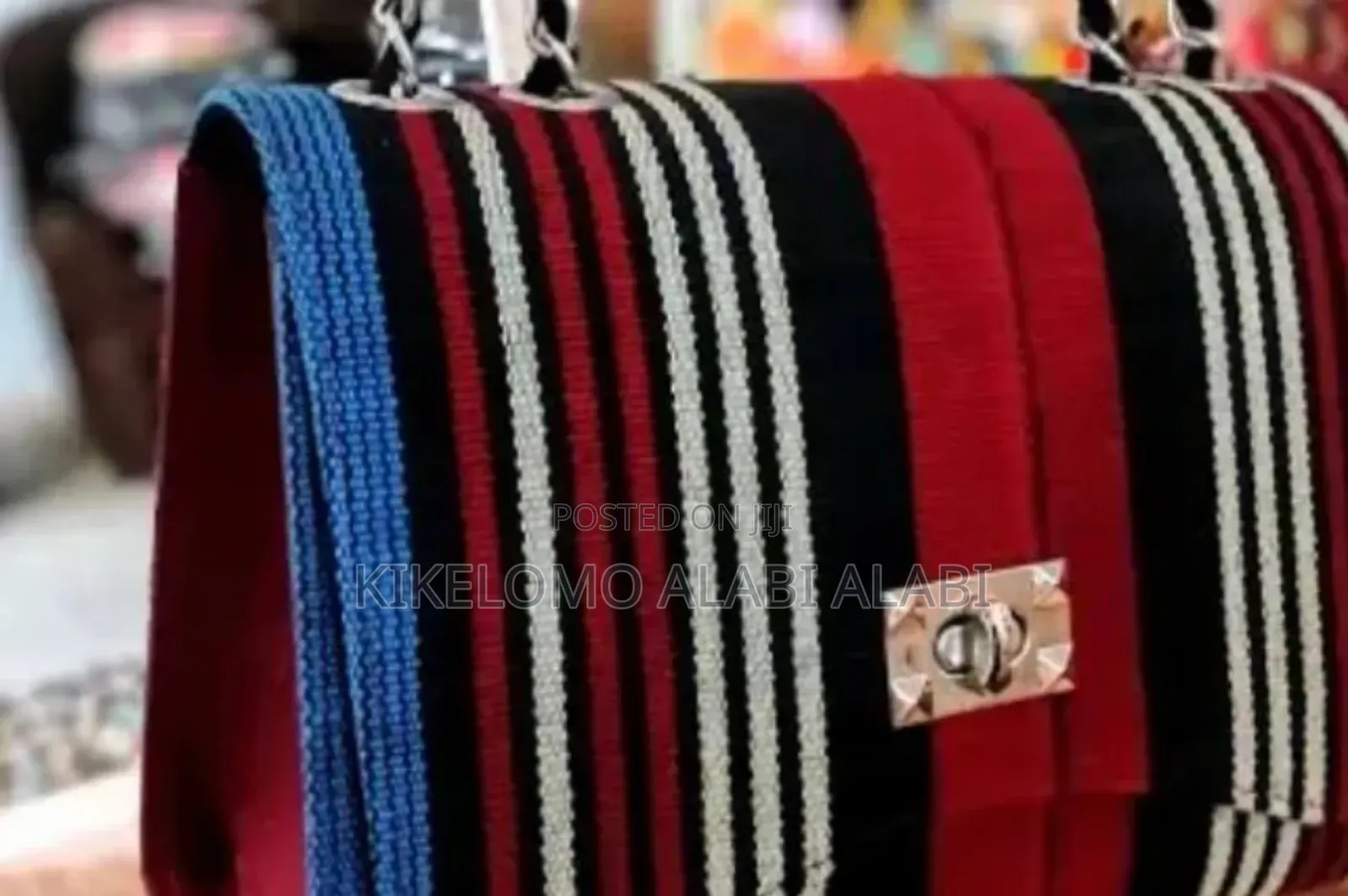 Occasionally Bag Made With Aso Oke Fabric