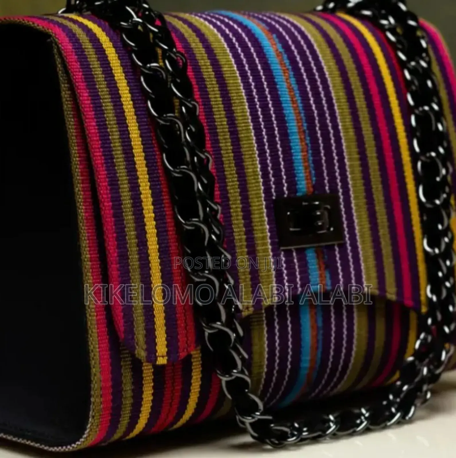 Occasionally Bag Made With Aso Oke Fabric