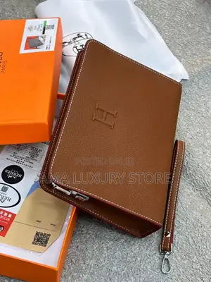 Hermes Quality Leather Men's Luxury Designer Clutch Purse