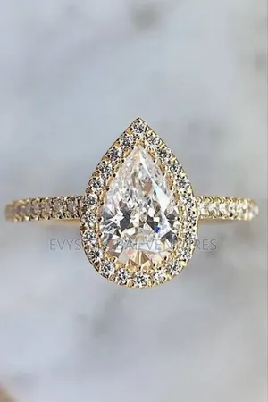 Heart Shaped Gold Plated Engagement Ring With Box