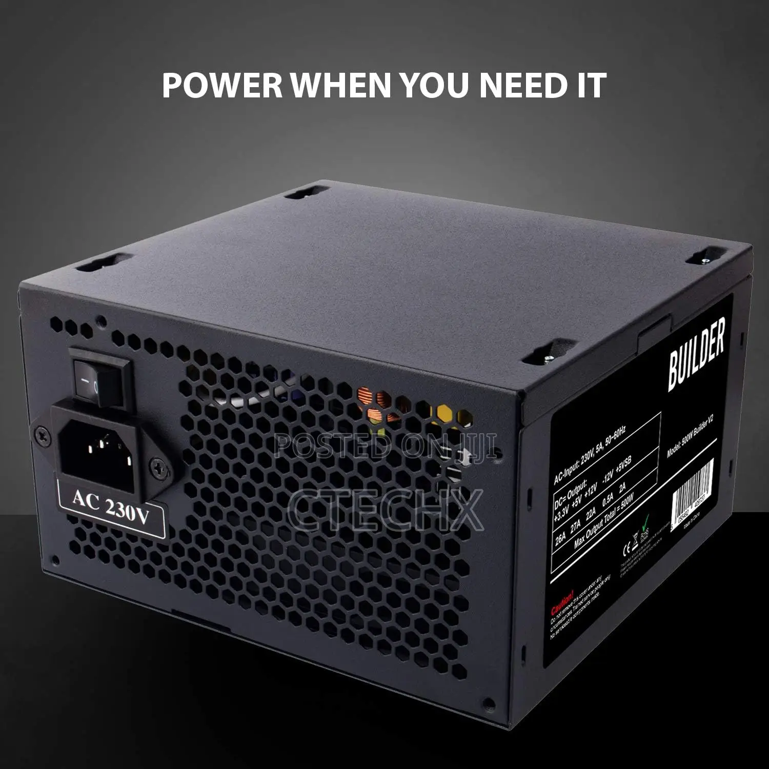 Cit Builder 500w Power Supply, Non Modular. 12cm Cooling Fan