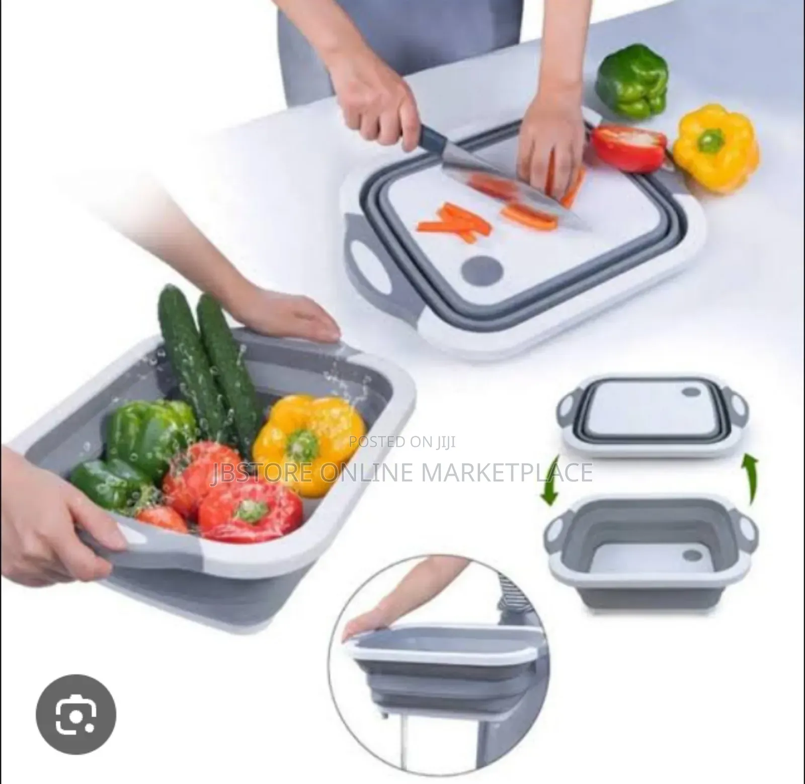 3in1 Collapsible Kitchen Tool That Function as Chopper Board Storage