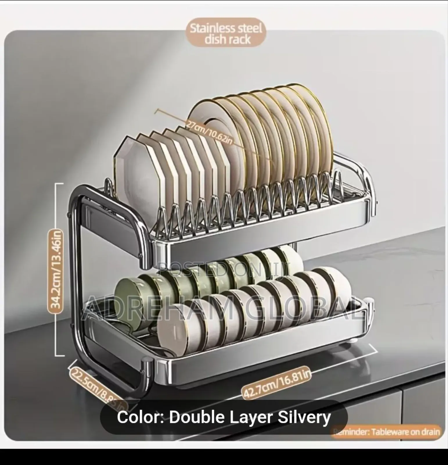 2layer Stainless Steel Plate Rack