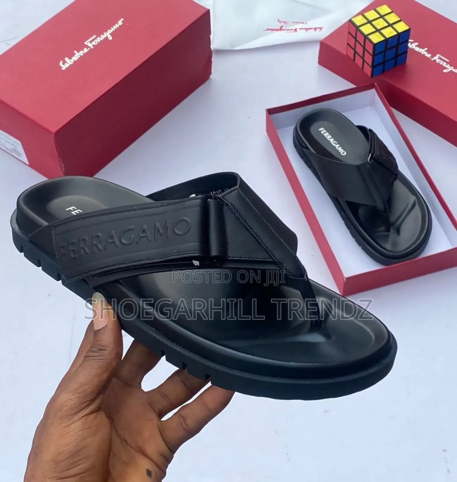 Men's Quality Leather Scissors Slippers