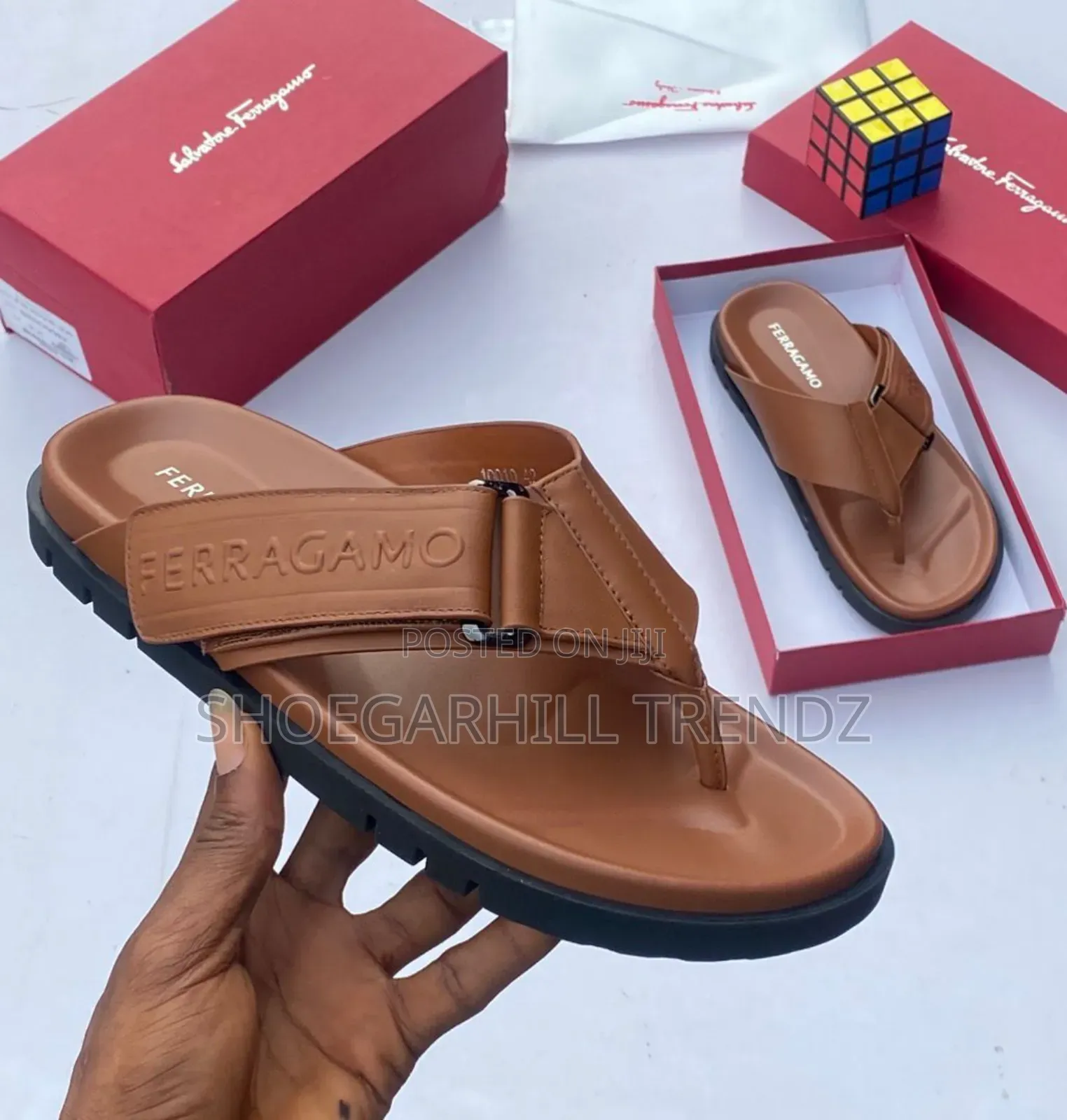 Men's Quality Leather Scissors Slippers