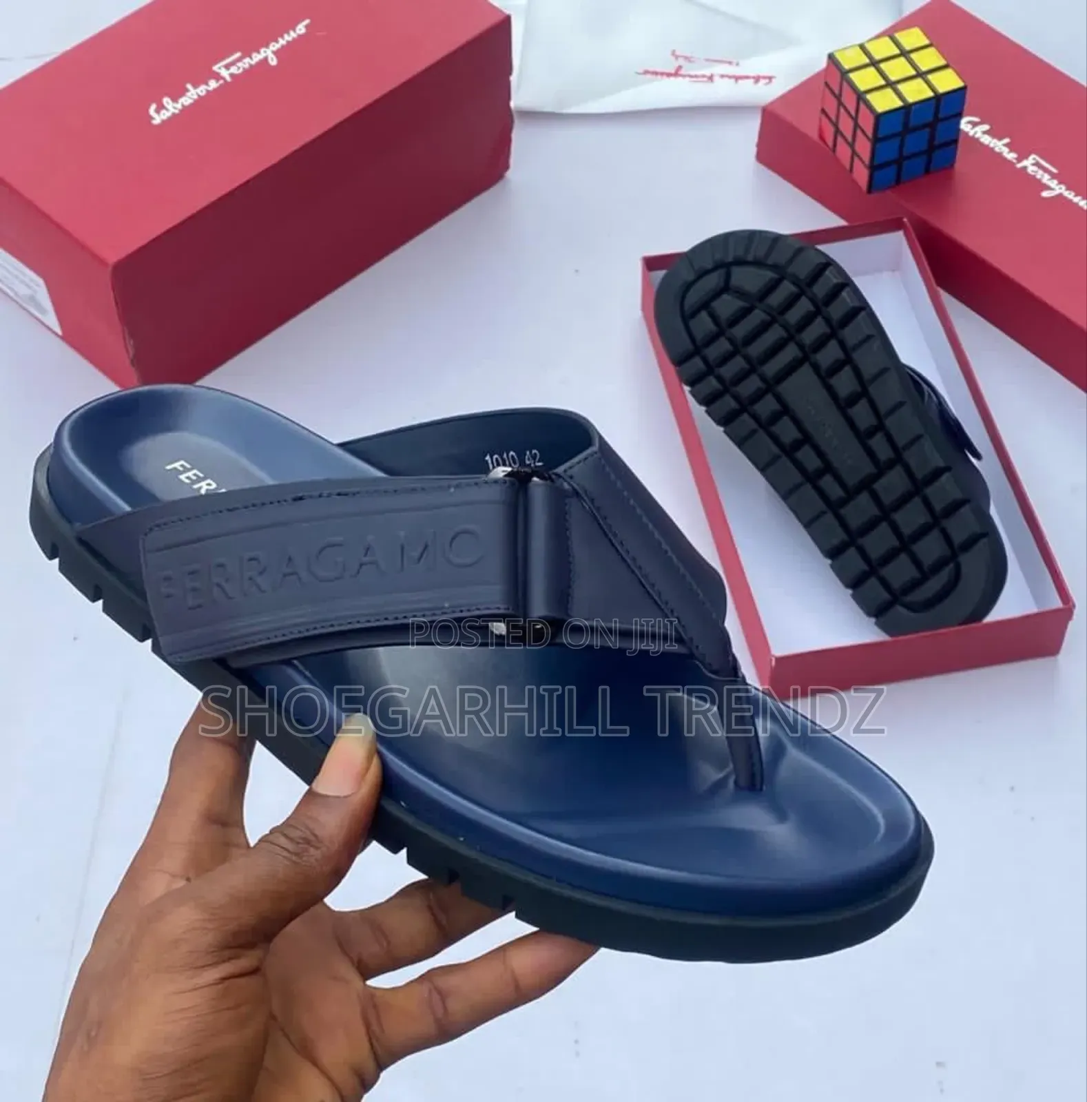Men's Quality Leather Scissors Slippers