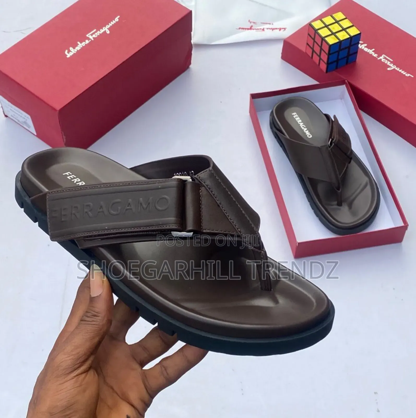Men's Quality Leather Scissors Slippers