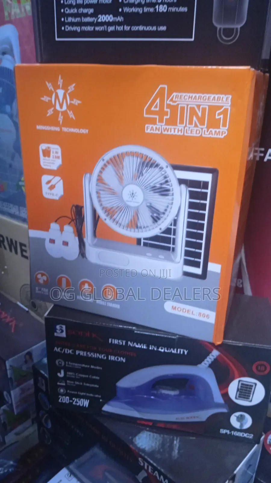 4in1 Rechargeable Fan With Flashlight