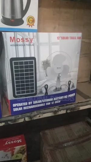 12" Inch Solar Rechargeable Table Fan