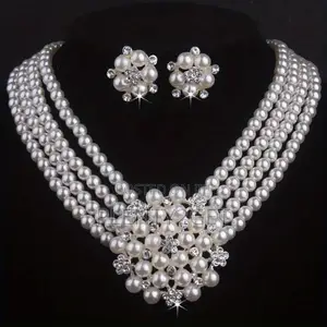 Gorgeous Bridal Jewelry Set: Atmospheric Luxury Necklace Earrings Fo