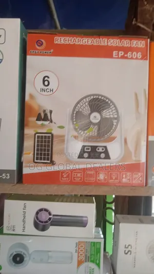 6" Inch Easy Power Rechargeable Solar Fan With Lithium Battery