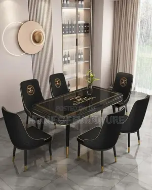Channel Marble 6-Seater Dining Set –Premium Marble Table With 6 Chairs