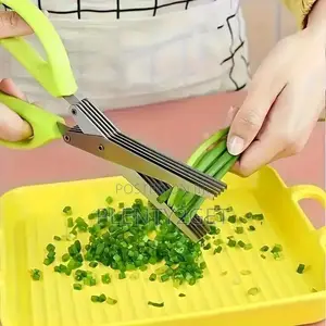 3-Layer Stainless Steel Kitchen Scissors - Versatile Onion and Vanilla