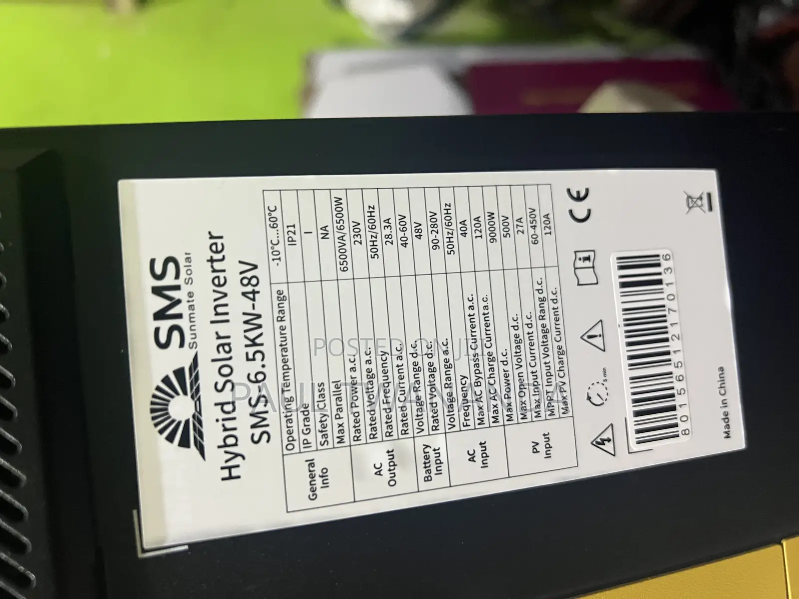 SMS 6.5kva 48v Hybrid Inverter