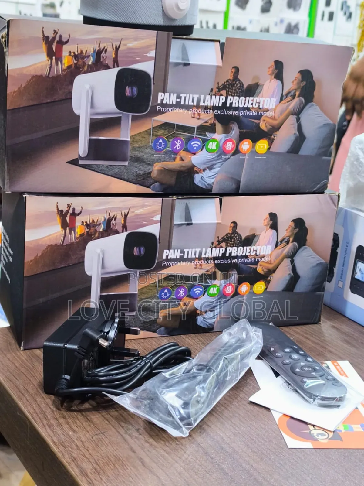  Android 11 Wifi 6 Bt Rechargeable Battery Projector 150" Display