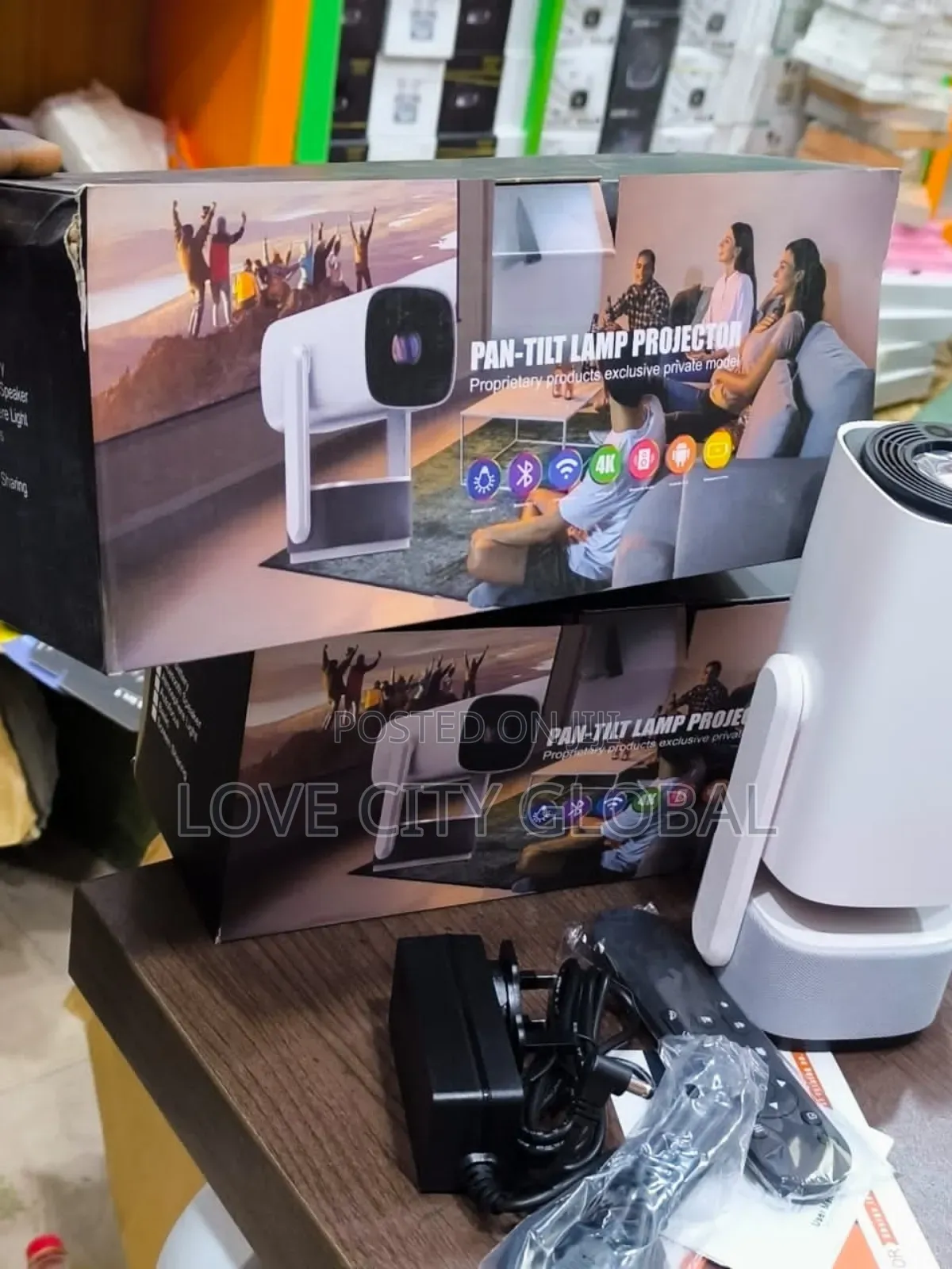  Android 11 Wifi 6 Bt Rechargeable Battery Projector 150" Display