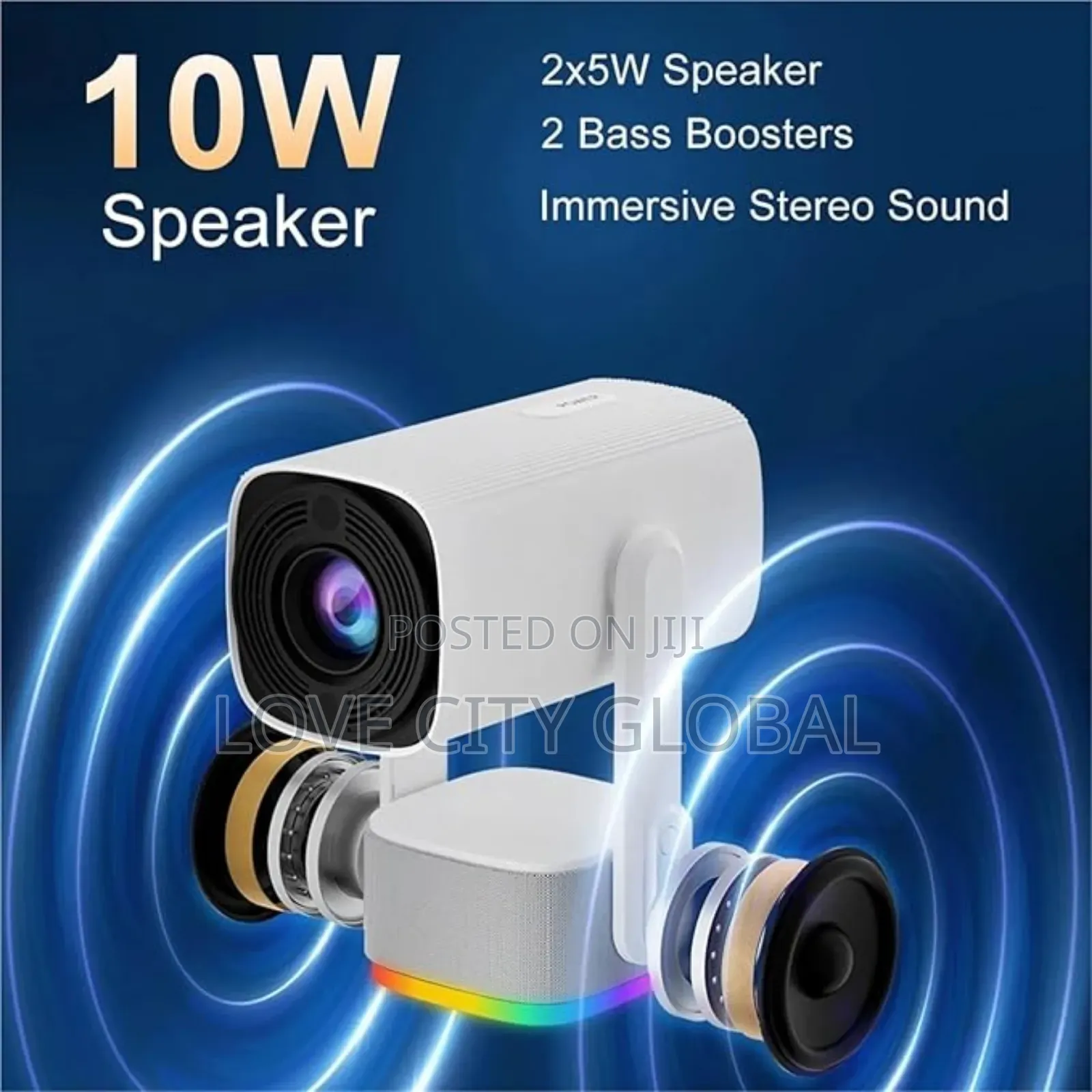  Android 11 Wifi 6 Bt Rechargeable Battery Projector 150" Display