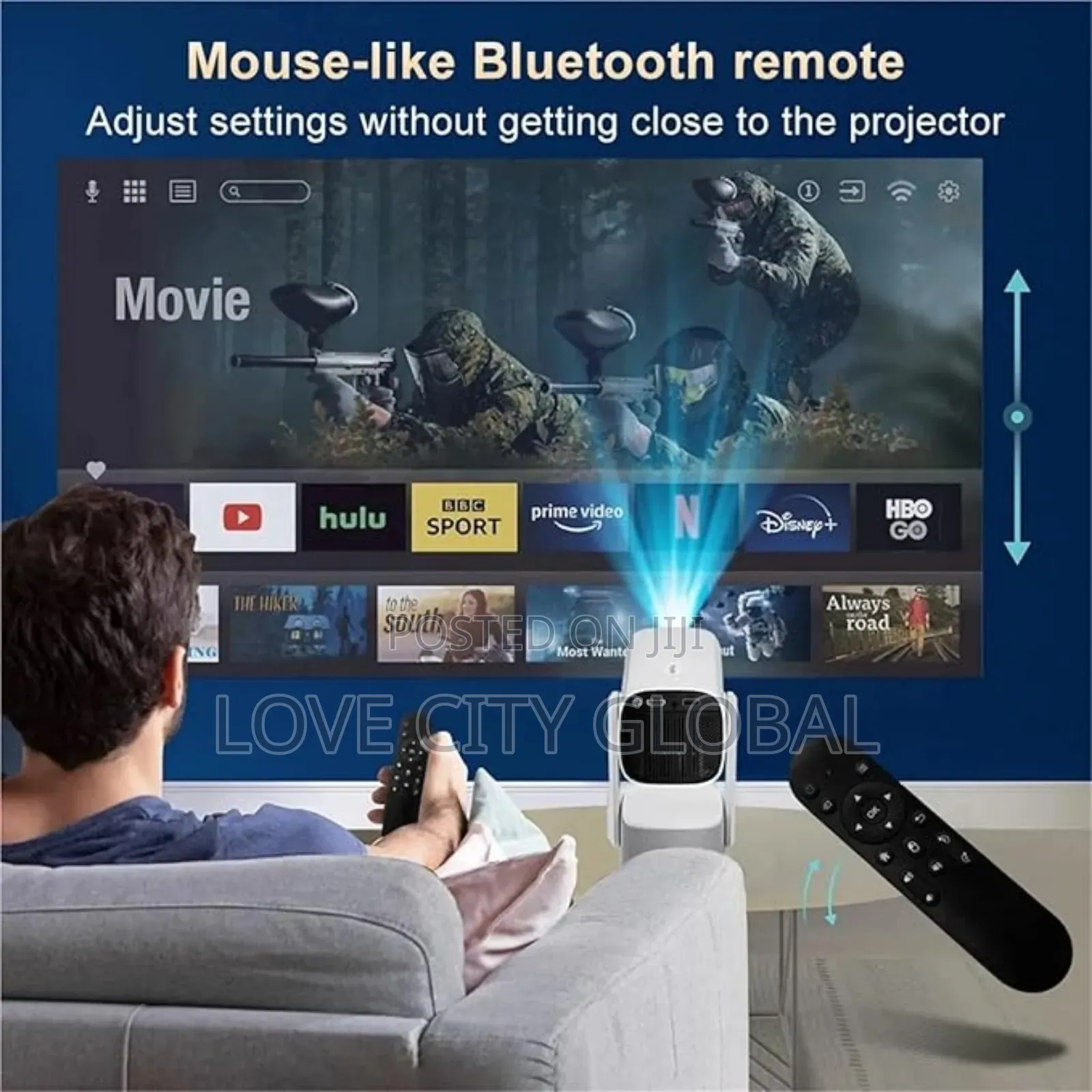  Android 11 Wifi 6 Bt Rechargeable Battery Projector 150" Display
