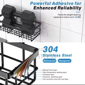 Wall-mounted Adhesive Shower Stainless Steel.