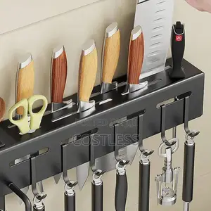 Multifunction Kitchen Organizer Wall-Mounted Knife Storage Shelf