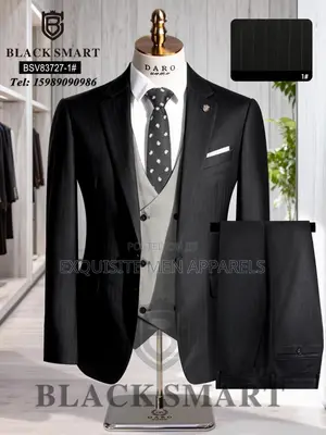 Quality Corporate Blacksmart Stripe Turkish Men’S Suit
