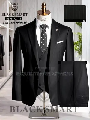 Quality Corporate Blacksmart Stripe Turkish Men’S Suit