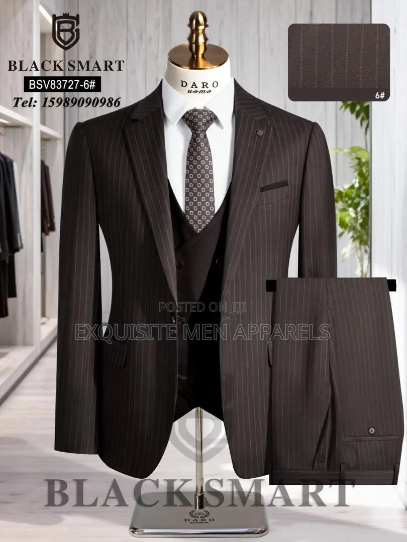 Quality Corporate Blacksmart Stripe Turkish Men’S Suit